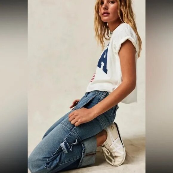 Free People Denim - 061 Free People Major Leagues Mid Rise Cuffed Jeans NWT Size 30